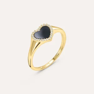 Anello Chevalier Beverly Oro Giallo Onice Cubic Zirconia