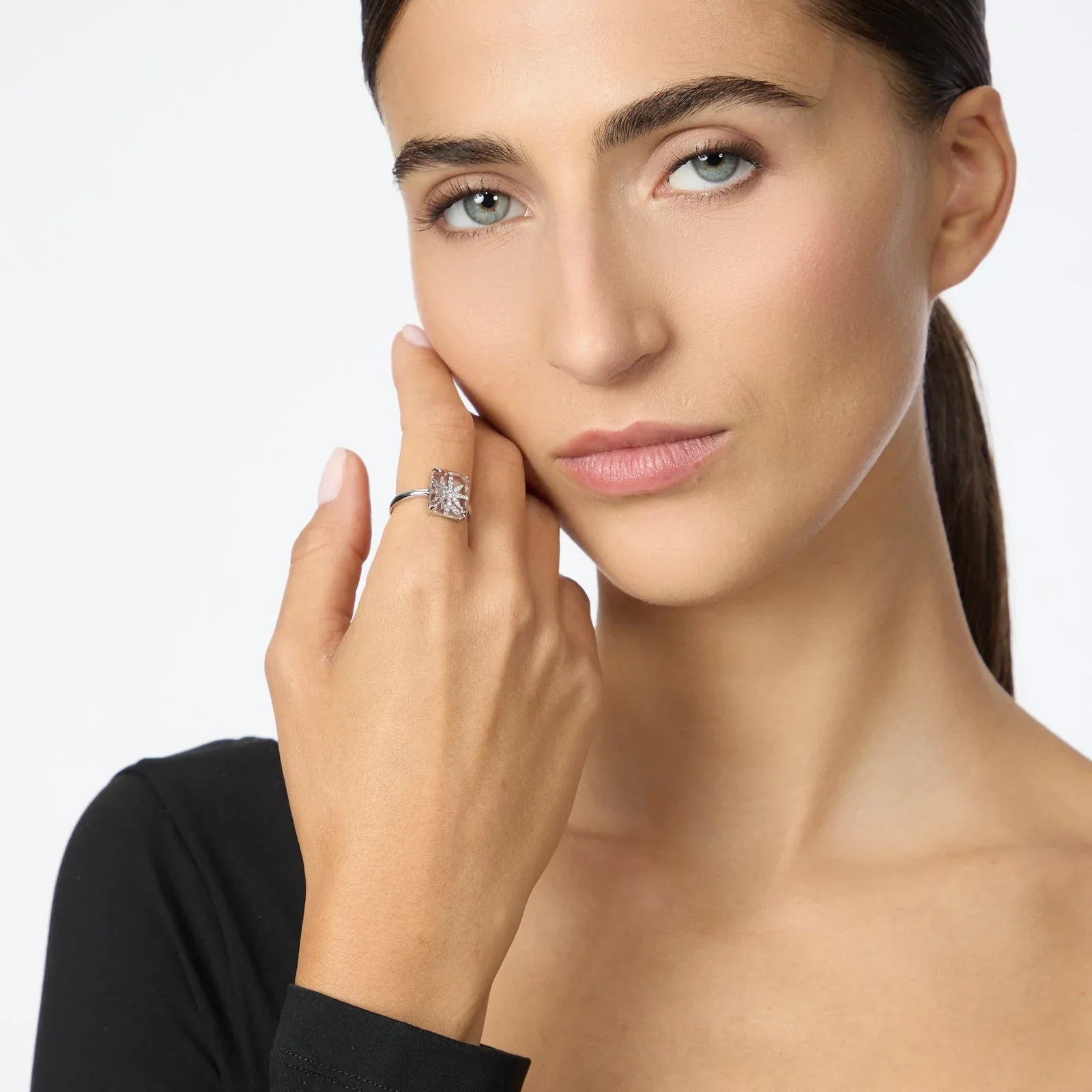 Anello con stone glass e stella pavé Starlet - immagine 2