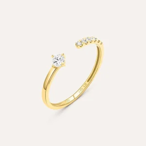 Anello Contrarie Diamade Glam Oro Giallo Diamante Lab-Grown