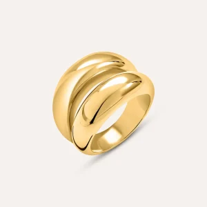 Anello Fascia Radiance Acciaio Dorato