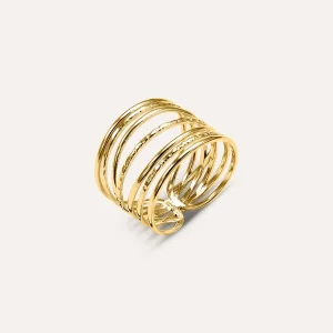 Anello Fascia Radiance Acciaio Dorato