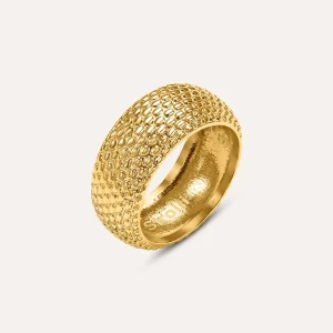 Anello Fascia Radiance Acciaio Dorato