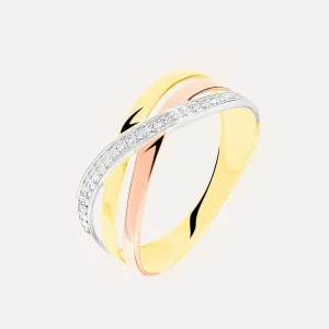 Anello Fascia Sophia Oro Tricolore Diamante