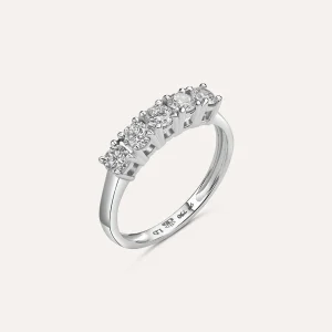 Anello Riviere Diamade Oro Bianco Diamante Lab-Grown