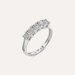 Anello Riviere Diamade Oro Bianco Diamante Lab-Grown