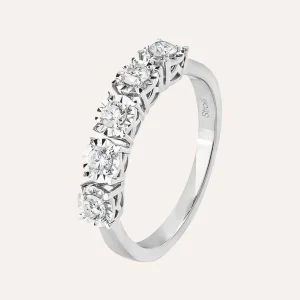 Anello Riviere Diamotion Oro Bianco Diamante
