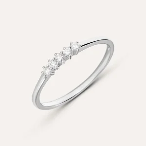 Anello Riviere Grace Oro Bianco Diamante
