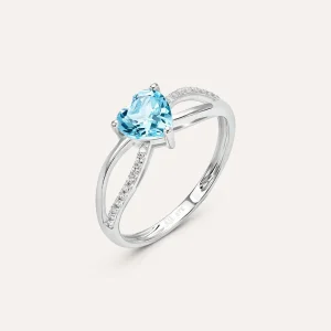 Anello Solitario Amélie Oro Bianco Topazio Cubic Zirconia