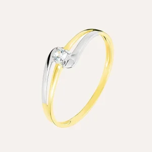 Anello Solitario Amélie Oro Bicolore Topazio