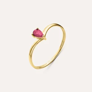 Anello Solitario Charlotte Oro Giallo Rubino