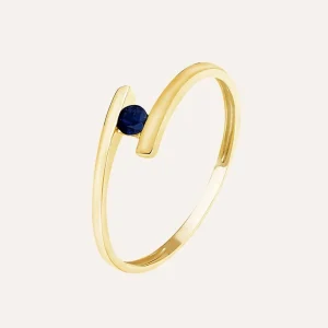 Anello Solitario Charlotte Oro Giallo Zaffiro