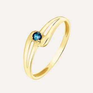 Anello Solitario Charlotte Oro Giallo Zaffiro