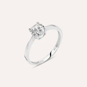 Anello Solitario Claire Oro Bianco Cubic Zirconia
