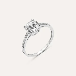 Anello Solitario Claire Oro Bianco Cubic Zirconia