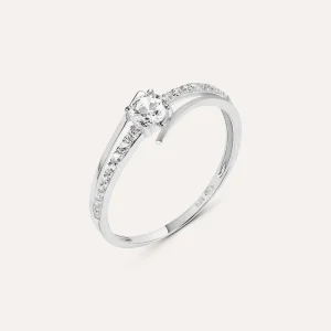 Anello Solitario Claire Oro Bianco Cubic Zirconia