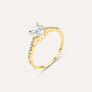 Anello Solitario Claire Oro Giallo Cubic Zirconia