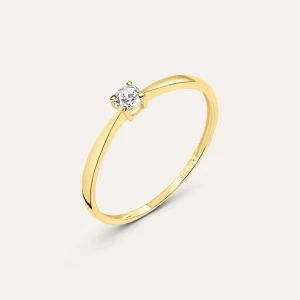 Anello Solitario Claire Oro Giallo Cubic Zirconia