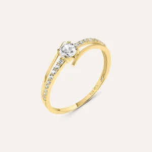 Anello Solitario Claire Oro Giallo Cubic Zirconia