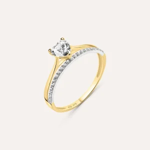 Anello Solitario Claire Oro Giallo Cubic Zirconia