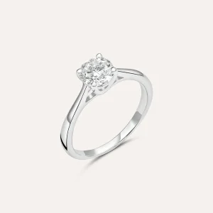 Anello Solitario Diamade Oro Bianco Diamante Lab-Grown