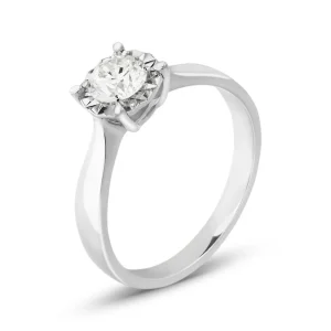 Anello Solitario Diamotion Oro Bianco Diamante