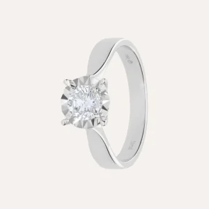Anello Solitario Diamotion Oro Bianco Diamante