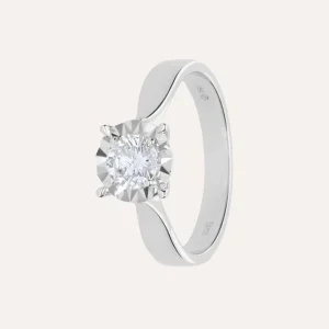 Anello Solitario Diamotion Oro Bianco Diamante