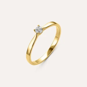 Anello Solitario Diamotion Oro Giallo Diamante