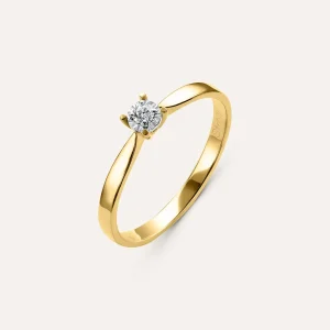 Anello Solitario Diamotion Oro Giallo Diamante