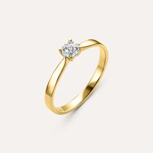 Anello Solitario Diamotion Oro Giallo Diamante