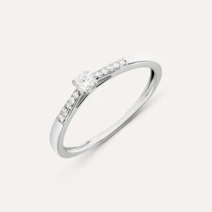 Anello Solitario Grace Oro Bianco Diamante
