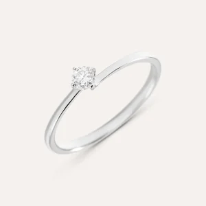 Anello Solitario Grace Oro Bianco Diamante