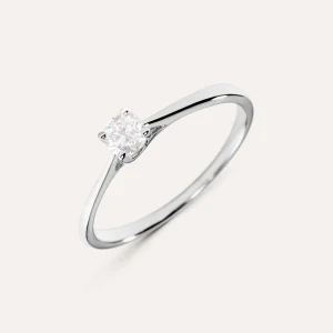 Anello Solitario Grace Oro Bianco Diamante