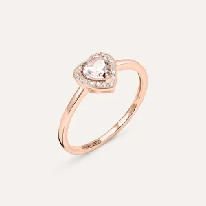Anello Solitario Jasmine Oro Rosa Morganite Diamante
