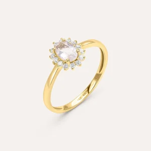 Anello Solitario Kate Amélie Oro Giallo Quarzo Cubic Zirconia
