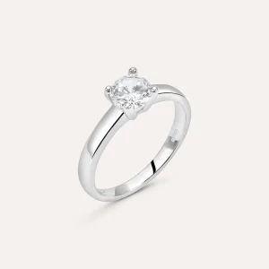 Anello Solitario Silver Elegance Argento Rodiato Cubic Zirconia