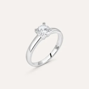Anello Solitario Silver Elegance Argento Rodiato Cubic Zirconia
