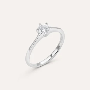 Anello Solitario Silver Elegance Argento Rodiato Cubic Zirconia