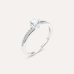 Anello Solitario Silver Elegance Argento Rodiato Cubic Zirconia