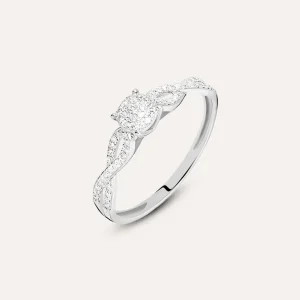 Anello Solitario Sophia Oro Bianco Diamante