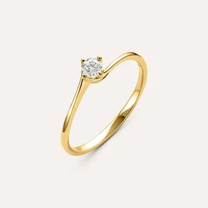 Anello Solitario Valentino Firmamenti Oro Giallo Diamante