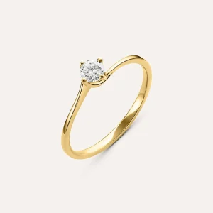 Anello Solitario Valentino Firmamenti Oro Giallo Diamante