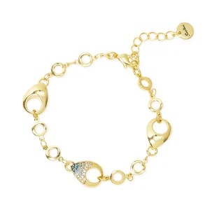 Bracciale anelli incatenati tre gocce Deva