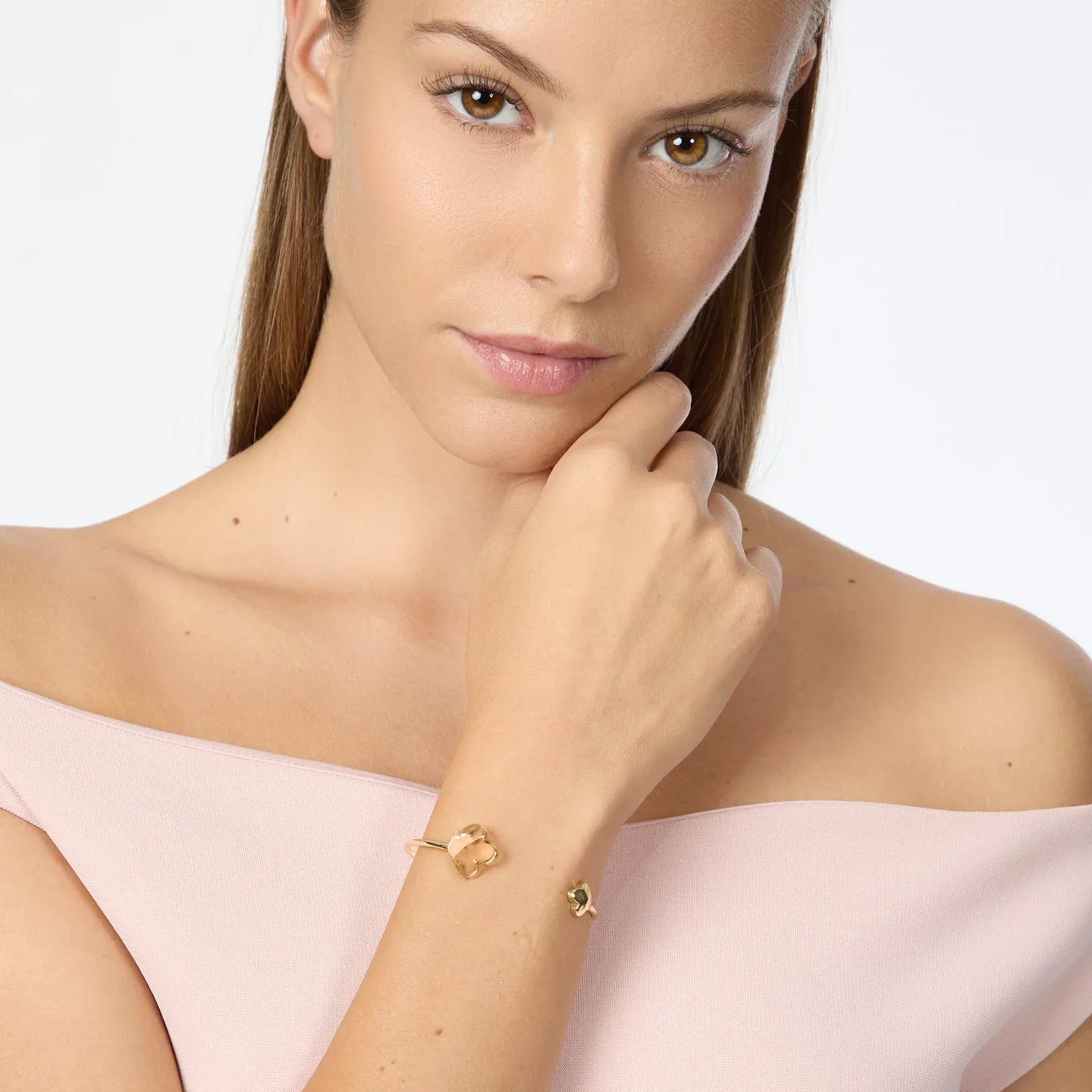 Bracciale bangle due fiori Juliet - immagine 2