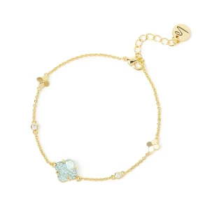 Bracciale catena fiori pavè cilindretti Juliet