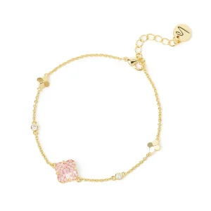 Bracciale catena fiori pavè cilindretti Juliet