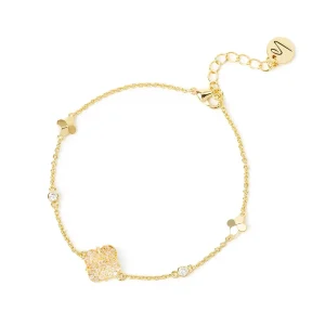 Bracciale catena fiori pavè cilindretti Juliet
