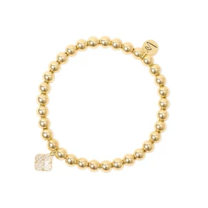 Bracciale elastico sfere fiore pavè Juliet