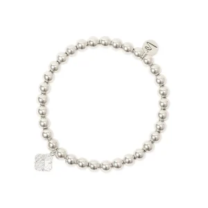 Bracciale elastico sfere fiore pavè Juliet