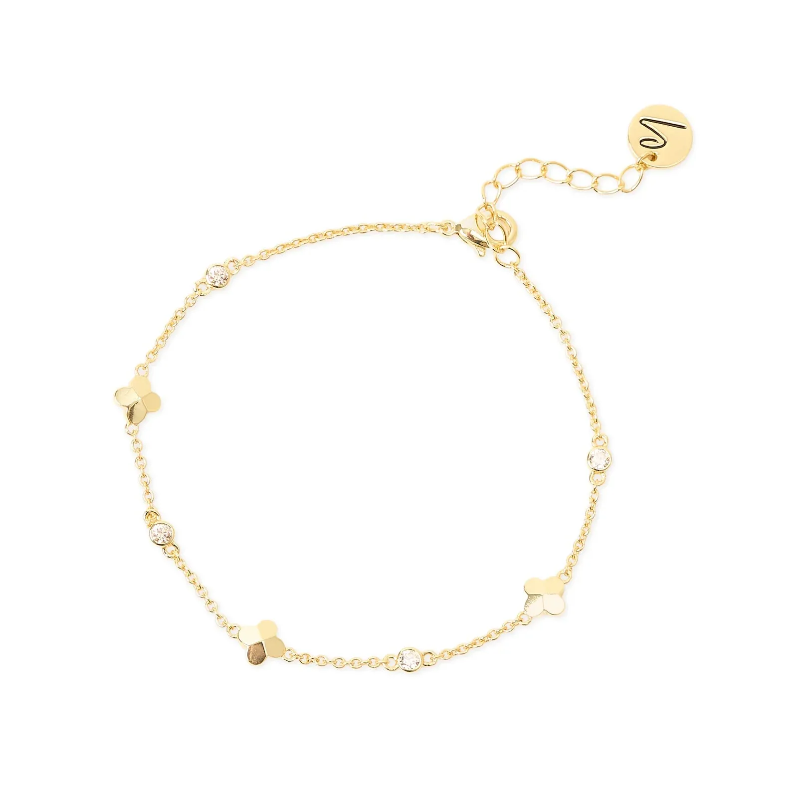Bracciale fiorellini e cristalli Juliet